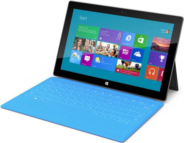  Microsoft's Surface tablet is designed to work with a keyboard.