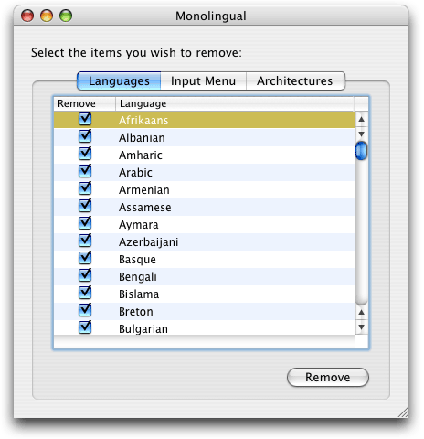 Monolingual lets you remove unwanted languages