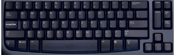  The MouseDREAM keyboard design has a pointer key instead of Caps Lock.