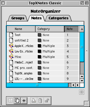 NoteOrganizer - Notes tab