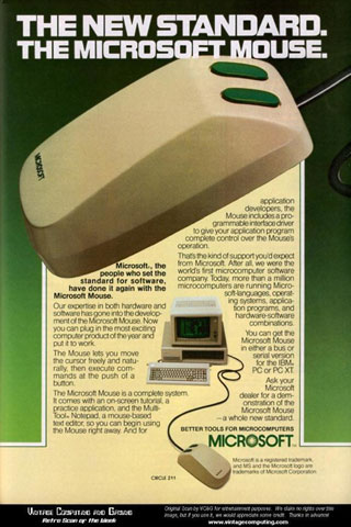 Ad for original Microsoft mouse