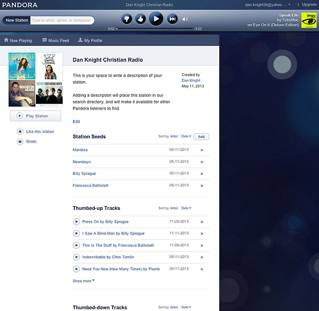 Pandora via browser