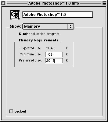 Adobe Photoshop 1.0 info