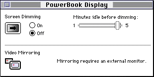 PowerBook Display control panel