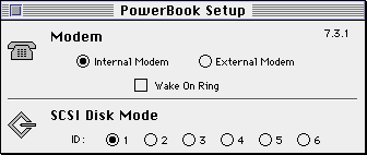 PowerBook Setup control panel