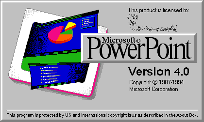 PowerPoint 4 for Mac splash screen