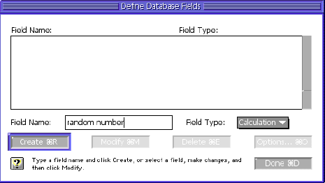 Define Database Fields in Appleworks