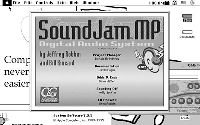 SoundJam running on System 7.5.5.