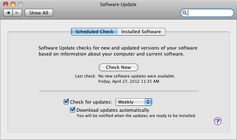 Software Update in System Preferences.