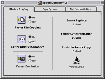 Speed Doubler 2 control panel