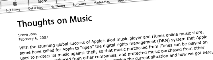 Steve Jobs' Thoughts on Music