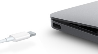 USB-C plug and port on 12 inch MacBook