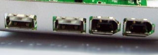 USB and FireWire 400 ports