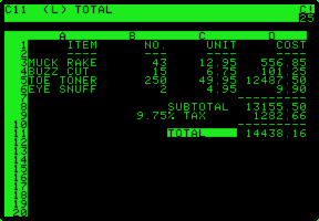 VisiCalc on Apple II