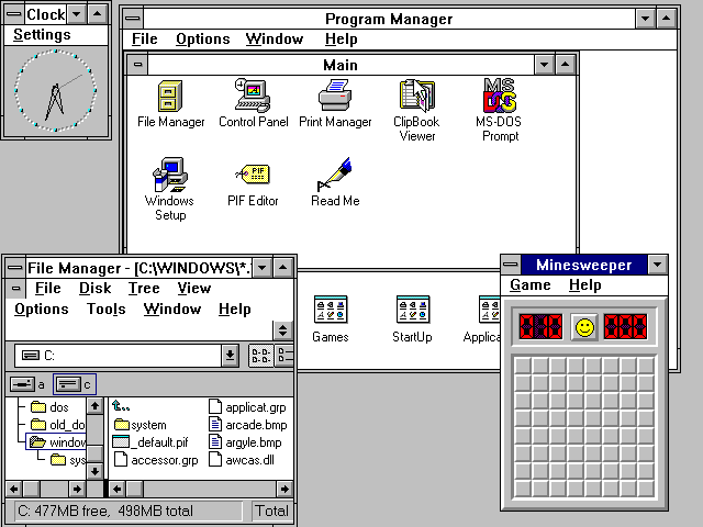 Windows 3.11 workspace