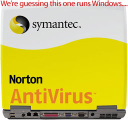 A Symantec branded laptop