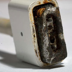 fried MagSafe connector
