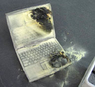 toasted Dell laptop
