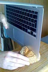 slicing bread with a MacBook Air