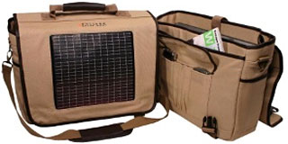 Fusion Canvas/Leather Solar Messenger Bag