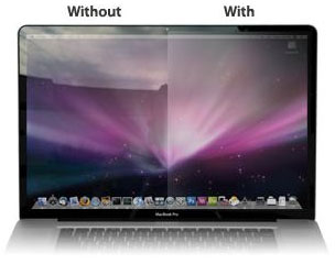 MacBook Pro with and without matte film