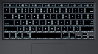 MacBook Air's backlit keyboard