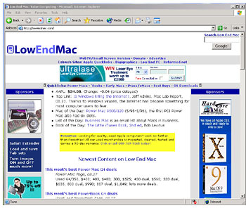 Figure 4: Low End Mac in Explorer for Windows