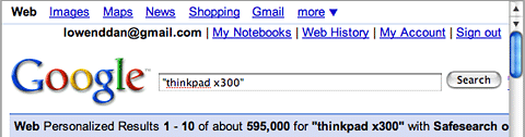 Lenovo Thinkpad X300 with 595,000 hits
