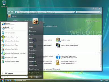 Microsoft Windows Vista's Aero interace