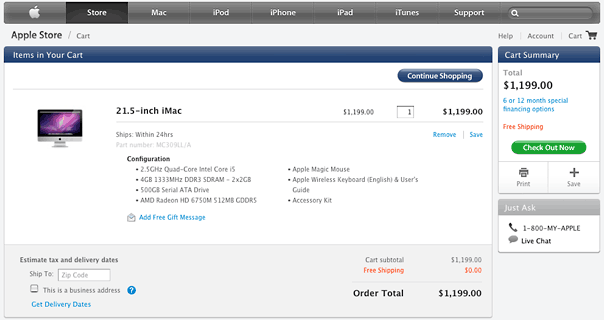 New iMac sells for $1,199
