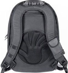 Back of the Spyder backpack with SLAPPA's styllized hand logo