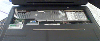 PowerBook with keyboard removed