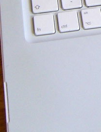 crack on the left side of the MacBook