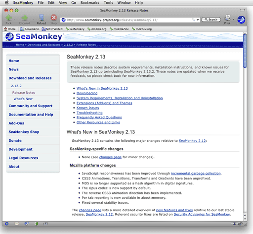 seamonkey for mac 0s x 10.7.5