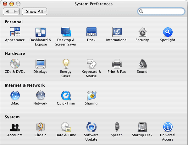 System Preferences