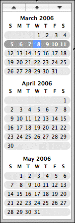 Mini month calendar