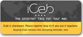 iCab reminds you that is it shareware