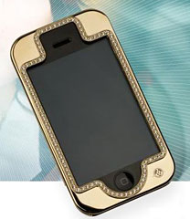 iPhone 3G with gold and glitter