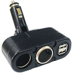 2 Way Cigarette Outlet Adaptor with Dual USB Port
