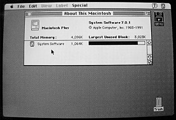 Mac System 7 running on an iPhone