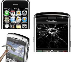 broken cell phone screens