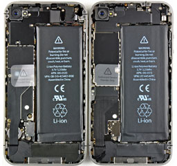 Inside the Verizon (left) and AT&T iPhone 4