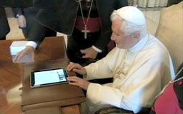 Pope Benedict XVI using his iPad
