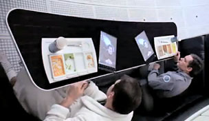astronauts viewing tablets in 2001: A Space Odyssey