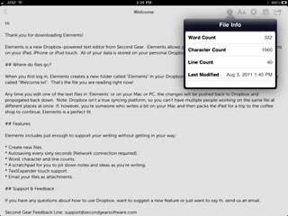 Elements Text Editor on iPad