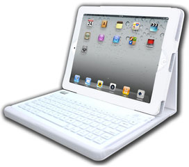 Adesso Compagno 2 White Bluetooth Keyboard with Case for iPad 2
