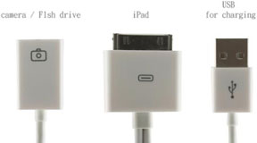 USB Fever Flash Drive Connection Cable for iPad with Extra USB for Charging