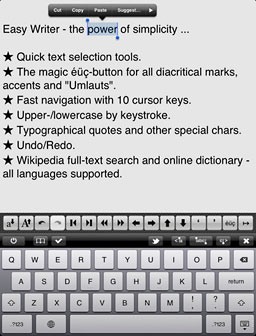 1a Easy Writer Text Processor for iPad