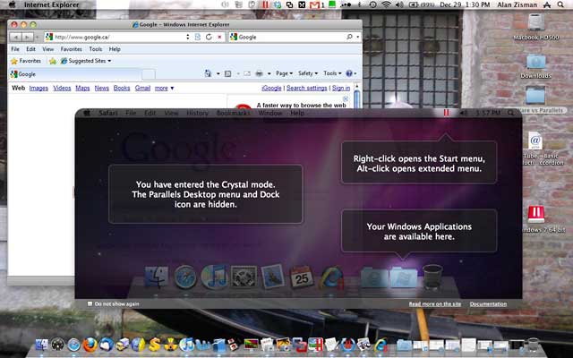 Crystal mode in Parallels Desktop 5.0