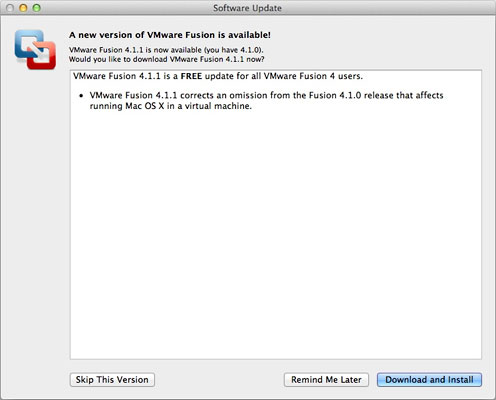 VMware Fusion 4.11